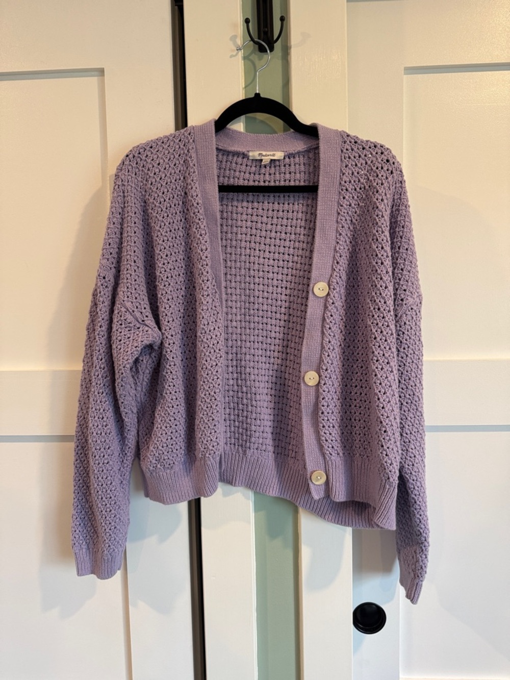 Madewell Knit Lavender Button-Front Women's cardigan